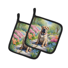 Load image into Gallery viewer, Shar Pei Spring Path Pot Holders - Set of 2 Decorative Kitchen Helpers | Made in the USA