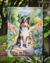 Load image into Gallery viewer, Sheltie Spring Path Garden Flag  – Dog-Themed Floral Outdoor Decor