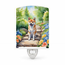 Load image into Gallery viewer, Shiba Inu Spring Path Ceramic Night Light Compact, UL-Certified, Ideal for Bedroom, Bathroom, Nursery, Hallway, Kitchen, 6x4x3, Multicolor