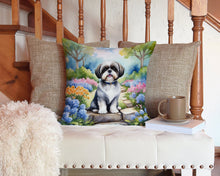Load image into Gallery viewer, Shih Tzu Spring Path Throw Pillow - 14x14 Decorative Pillow – Art for Your Home &amp; Patio
