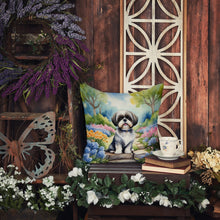 Load image into Gallery viewer, Shih Tzu Spring Path Throw Pillow - 14x14 Decorative Pillow – Art for Your Home &amp; Patio