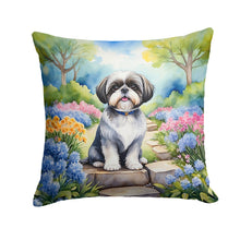 Load image into Gallery viewer, Shih Tzu Spring Path Throw Pillow - 14x14 Decorative Pillow – Art for Your Home &amp; Patio