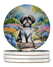 Load image into Gallery viewer, Shih Tzu Spring Path Large Sandstone Coasters Pack of 4