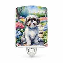 Load image into Gallery viewer, Shih Tzu Spring Path Ceramic Night Light Compact, UL-Certified, Ideal for Bedroom, Bathroom, Nursery, Hallway, Kitchen, 6x4x3, Multicolor