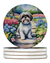 Load image into Gallery viewer, Shih Tzu Spring Path Large Sandstone Coasters Pack of 4