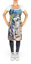 Load image into Gallery viewer, Siberian Husky Spring Path Apron – Artist-Designed Kitchen, BBQ &amp; Craft Apron