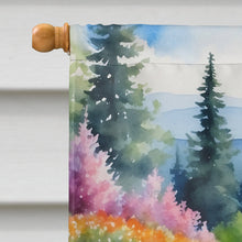 Load image into Gallery viewer, Siberian Husky Spring Path House Flag