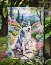 Load image into Gallery viewer, Siberian Husky Spring Path Garden Flag  – Dog-Themed Floral Outdoor Decor