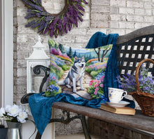 Load image into Gallery viewer, Siberian Husky Spring Path Throw Pillow