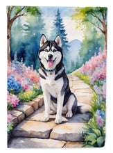 Load image into Gallery viewer, Siberian Husky Spring Path House Flag