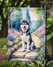 Load image into Gallery viewer, Siberian Husky Spring Path Garden Flag  – Dog-Themed Floral Outdoor Decor