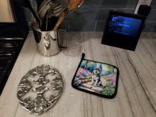 Load image into Gallery viewer, Siberian Husky Spring Path Pot Holders - Set of 2 Decorative Kitchen Helpers | Made in the USA