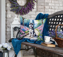 Load image into Gallery viewer, Siberian Husky Spring Path Throw Pillow