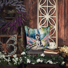 Load image into Gallery viewer, Siberian Husky Spring Path Throw Pillow