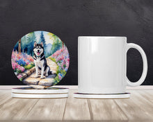 Load image into Gallery viewer, Siberian Husky Spring Path Large Sandstone Coasters Pack of 4