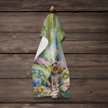 Load image into Gallery viewer, Silky Terrier Spring Path Kitchen Towel