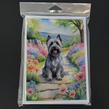 Load image into Gallery viewer, Skye Terrier Spring Path Greeting Cards - Blank Note Cards – 8-Pack of Artist-Designed Cards with Envelopes