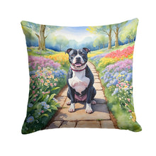 Load image into Gallery viewer, Staffordshire Bull Terrier Spring Path Throw Pillow