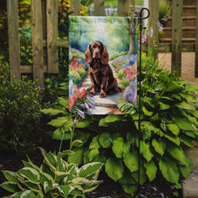 Load image into Gallery viewer, Sussex Spaniel Spring Path Garden Flag  – Dog-Themed Floral Outdoor Decor