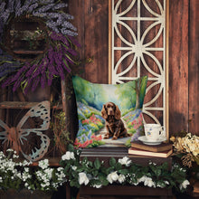 Load image into Gallery viewer, Sussex Spaniel Spring Path Throw Pillow - 14x14 Decorative Pillow – Art for Your Home &amp; Patio