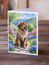 Load image into Gallery viewer, Tibetan Mastiff Spring Path Greeting Cards - Blank Note Cards – 8-Pack of Artist-Designed Cards with Envelopes