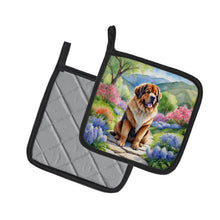 Load image into Gallery viewer, Tibetan Mastiff Spring Path Pot Holders - Set of 2 Decorative Kitchen Helpers | Made in the USA