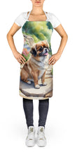 Load image into Gallery viewer, Tibetan Spaniel Spring Path Apron – Artist-Designed Kitchen, BBQ &amp; Craft Apron