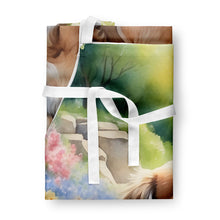 Load image into Gallery viewer, Tibetan Spaniel Spring Path Apron – Artist-Designed Kitchen, BBQ &amp; Craft Apron