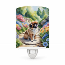 Load image into Gallery viewer, Tibetan Spaniel Spring Path Ceramic Night Light Compact, UL-Certified, Ideal for Bedroom, Bathroom, Nursery, Hallway, Kitchen, 6x4x3, Multicolor