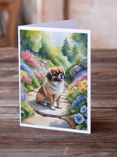 Load image into Gallery viewer, Tibetan Spaniel Spring Path Greeting Cards - Blank Note Cards – 8-Pack of Artist-Designed Cards with Envelopes