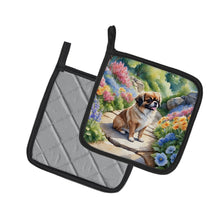 Load image into Gallery viewer, Tibetan Spaniel Spring Path Pot Holders - Set of 2 Decorative Kitchen Helpers | Made in the USA