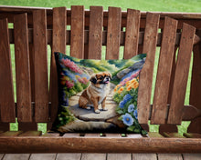 Load image into Gallery viewer, Tibetan Spaniel Spring Path Throw Pillow - 14x14 Decorative Pillow – Art for Your Home &amp; Patio