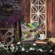 Load image into Gallery viewer, Tibetan Spaniel Spring Path Throw Pillow - 14x14 Decorative Pillow – Art for Your Home &amp; Patio