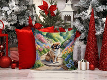 Load image into Gallery viewer, Tibetan Spaniel Spring Path Throw Pillow - 14x14 Decorative Pillow – Art for Your Home &amp; Patio