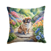 Load image into Gallery viewer, Tibetan Spaniel Spring Path Throw Pillow - 14x14 Decorative Pillow – Art for Your Home &amp; Patio