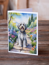 Load image into Gallery viewer, Tibetan Terrier Spring Path Greeting Cards - Blank Note Cards – 8-Pack of Artist-Designed Cards with Envelopes
