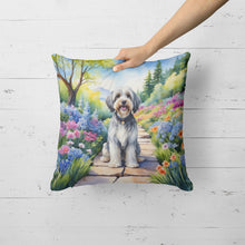 Load image into Gallery viewer, Tibetan Terrier Spring Path Throw Pillow