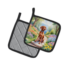 Load image into Gallery viewer, Vizsla Spring Path Pot Holders - Set of 2 Decorative Kitchen Helpers | Made in the USA