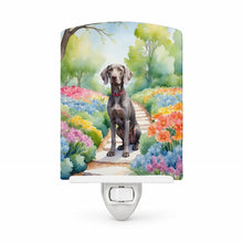 Load image into Gallery viewer, Weimaraner Spring Path Ceramic Night Light Compact, UL-Certified, Ideal for Bedroom, Bathroom, Nursery, Hallway, Kitchen, 6x4x3, Multicolor