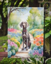 Load image into Gallery viewer, Weimaraner Spring Path Garden Flag  – Dog-Themed Floral Outdoor Decor
