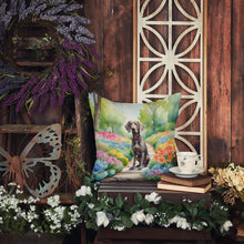 Load image into Gallery viewer, Weimaraner Spring Path Throw Pillow