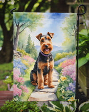 Load image into Gallery viewer, Welsh Terrier Spring Path Garden Flag  – Dog-Themed Floral Outdoor Decor