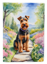 Load image into Gallery viewer, Welsh Terrier Spring Path Garden Flag  – Dog-Themed Floral Outdoor Decor