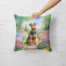 Load image into Gallery viewer, Welsh Terrier Spring Path Throw Pillow