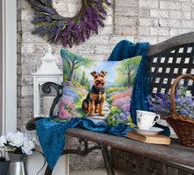 Load image into Gallery viewer, Welsh Terrier Spring Path Throw Pillow