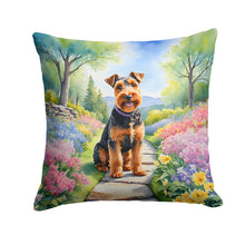 Load image into Gallery viewer, Welsh Terrier Spring Path Throw Pillow