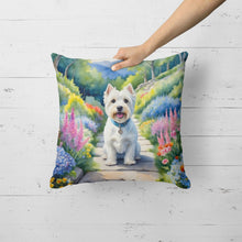 Load image into Gallery viewer, Westie Spring Path Throw Pillow