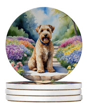 Load image into Gallery viewer, Wheaten Terrier Spring Path Large Sandstone Coasters Pack of 4