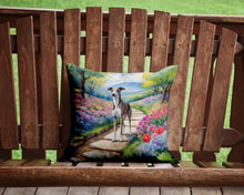 Load image into Gallery viewer, Whippet Spring Path Throw Pillow - 14x14 Decorative Pillow – Art for Your Home &amp; Patio
