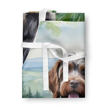 Load image into Gallery viewer, Wirehaired Pointing Griffon Spring Path Apron – Artist-Designed Kitchen, BBQ &amp; Craft Apron